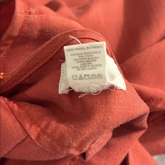 Loft Sleeveless Brick Orange Rust Lounging Short Lyocell Casual Dress Medium - Picture 6 of 6